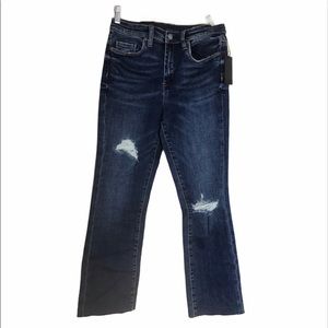 BLANK NYC Bowery Crop Bootcut raw hem distressed